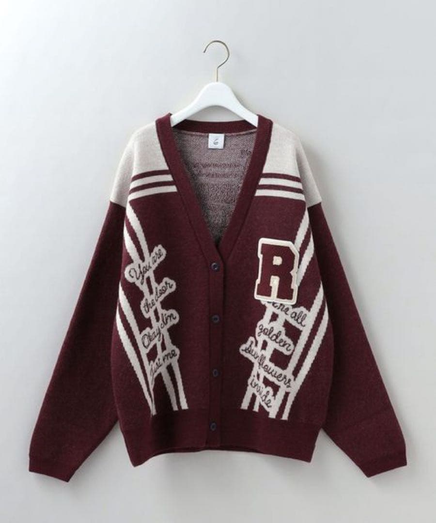 ＜6(ROKU)＞WOOL WAPPEN V NECK CARDIGAN