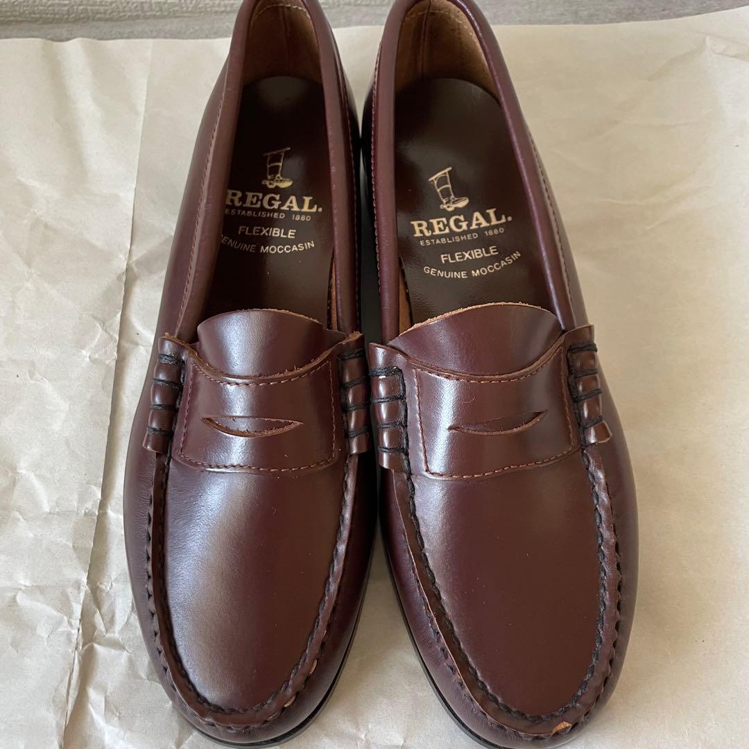 【訳あり新品未使用品】REGAL ローファー　鏡面加工　茶　24cm 牛革