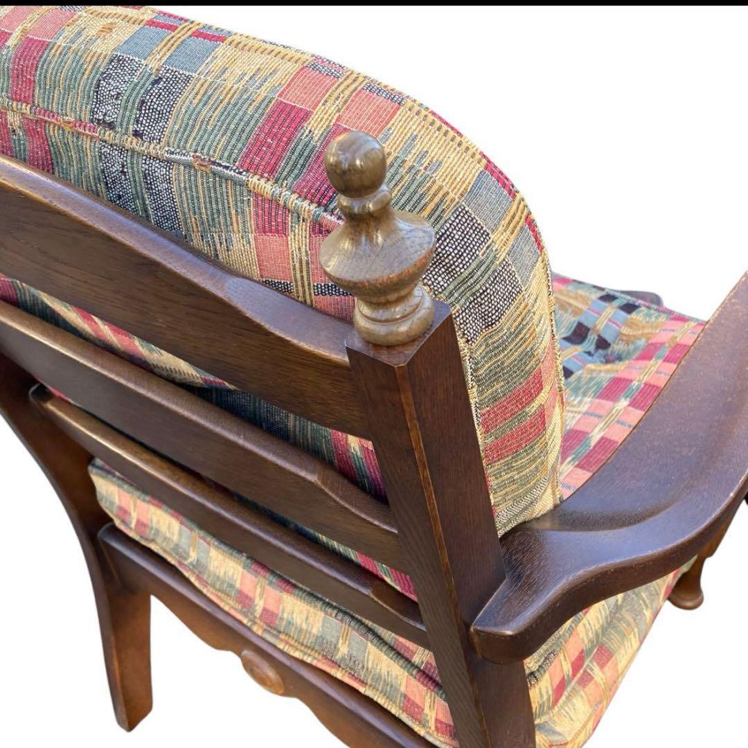 るーちゃん アンティーク チェック 飛騨産業 キツツキ 1人掛け