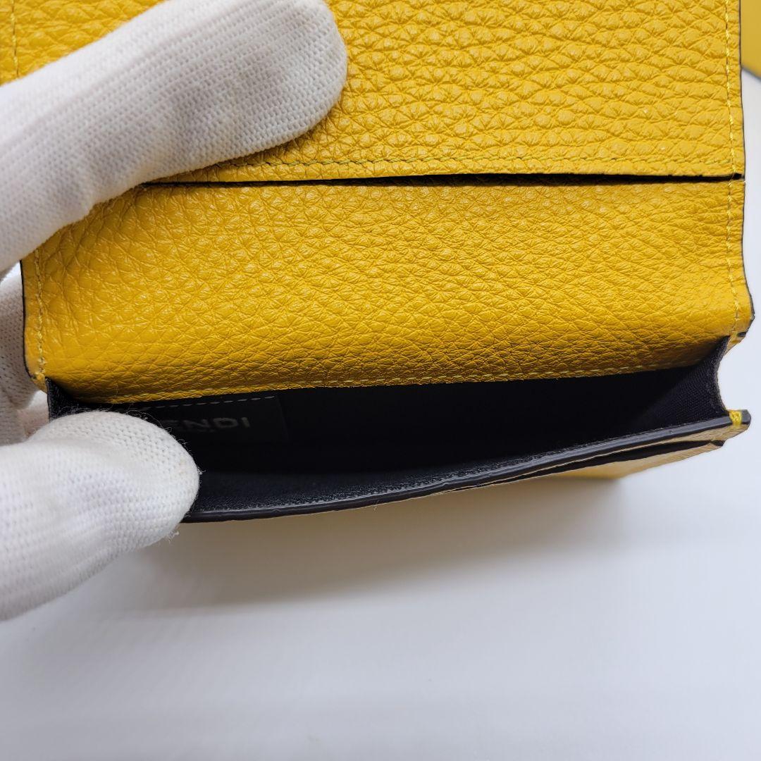 未使用級✨️ FENDI カードケース 名刺入れ エフイズ イエロー レザー