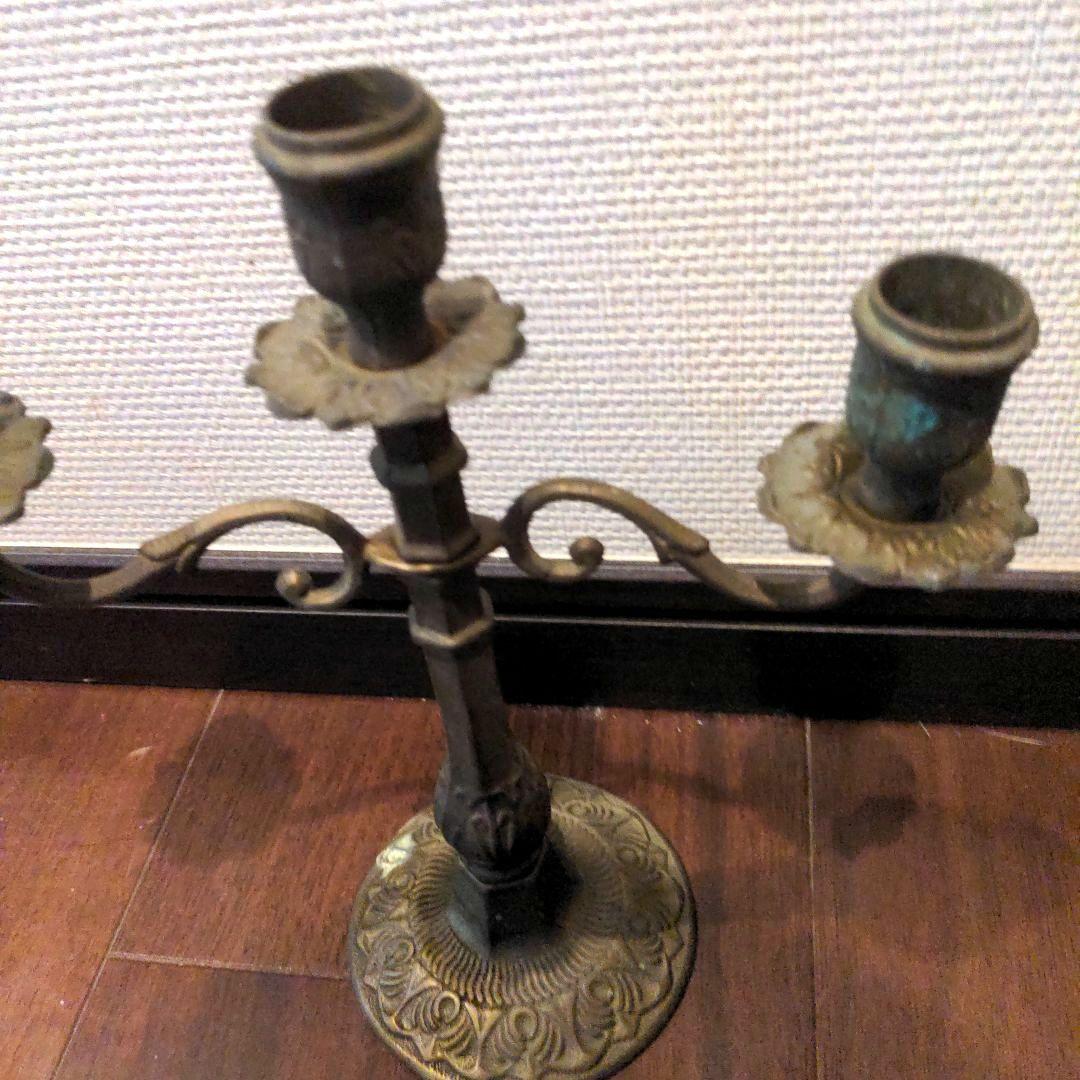 3灯式　フランスキャンドルホルダー　アンティークキャンドルスタンド　　 真鍮