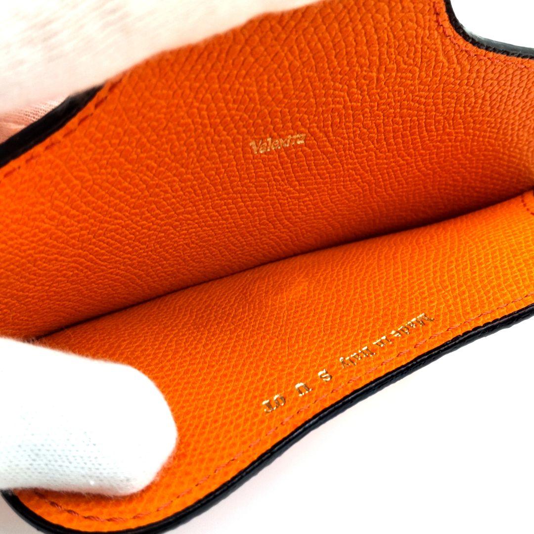 【美品】 ヴァレクストラ Valextra レザー メガネケース オレンジ