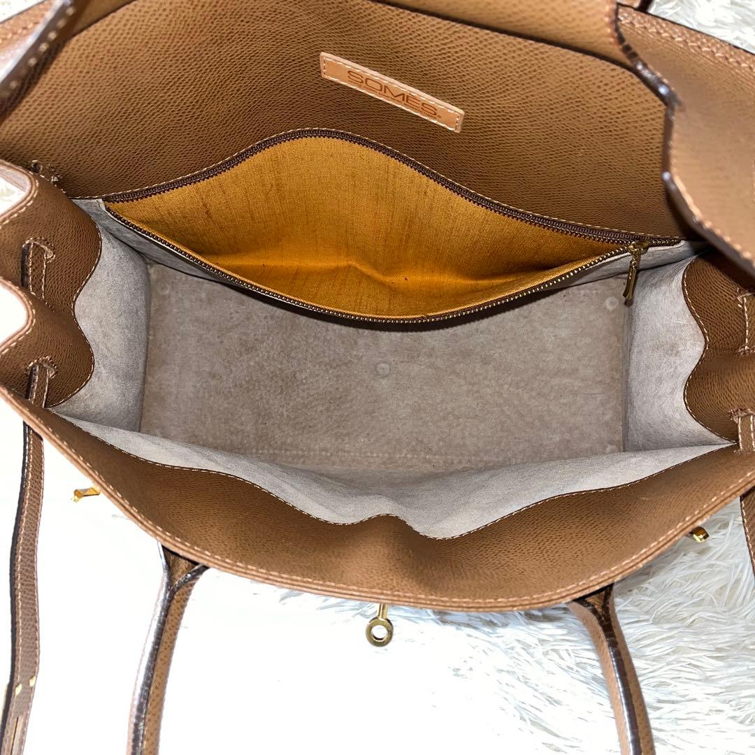 未使用級✨SOMES SADDLE ソメスサドル　ハンドバッグ　ブラウン　レザー