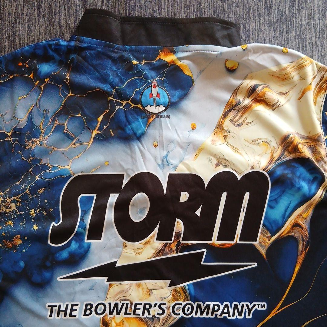 ✨新品✨ボウリングウェア　STORM　【2XL】　ブルー　マーブル　大きいサイズ