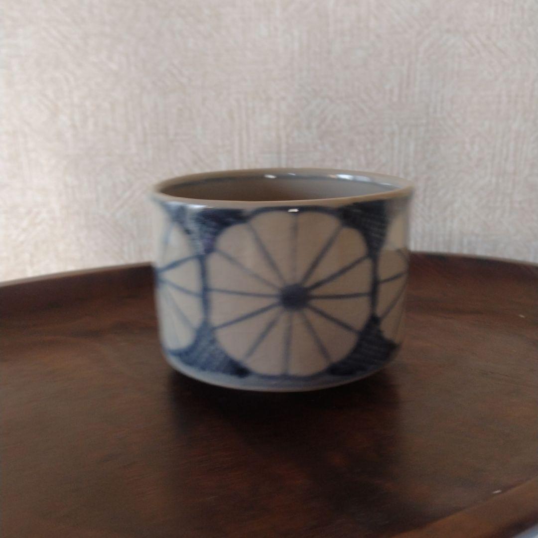古伊万里美濃太白菊半筒猪口御深井江戸時代A