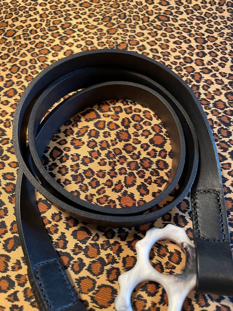 白黒　ナックル　ドッグ　リード　本革