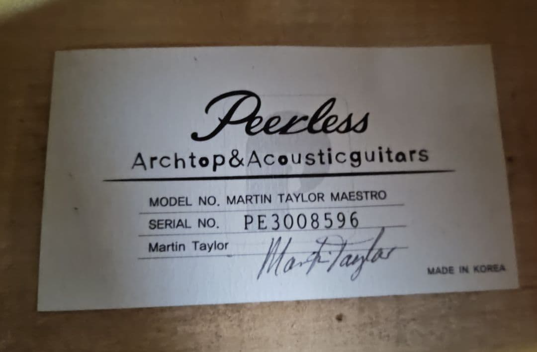 こーとく Peerless Martin Taylor Maestro