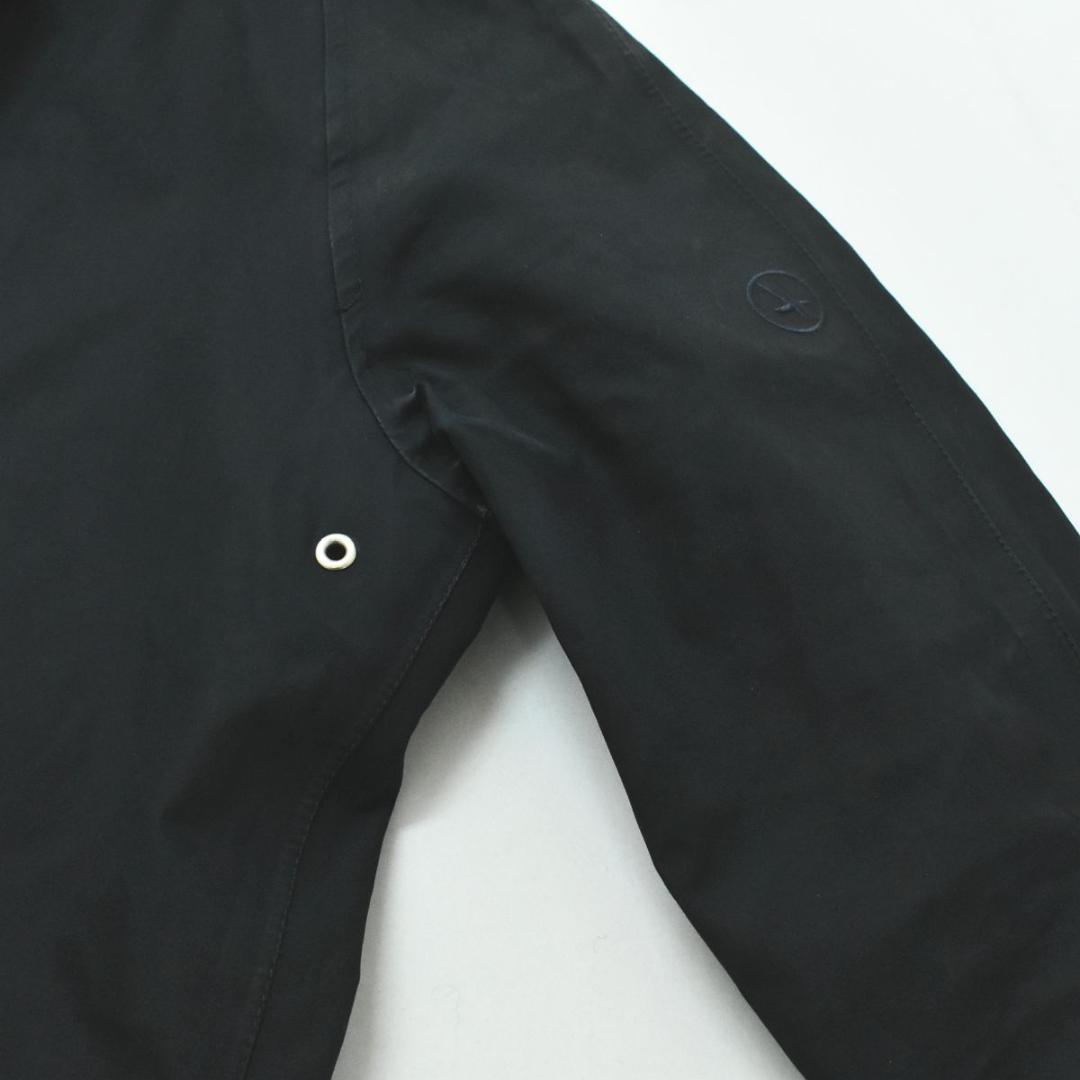 エーグル AIGLE フード付き 刺繍ロゴ ロング レイン コート M 紺 ♪