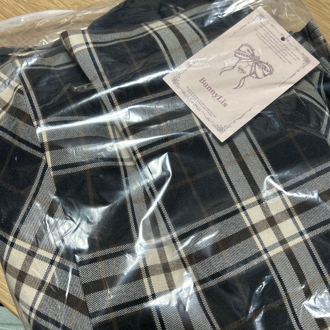 【新品】BunnyLisリボンファーボレロ×チェックミニワンピ M バニリス