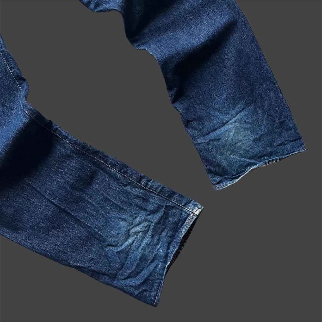 90s \"ダルチザン\" SD-301 極太 花柄ペイント デニムパンツ