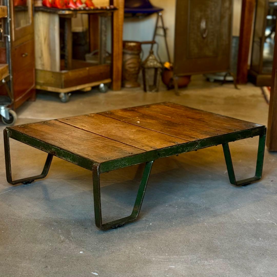 インダストリアル アイアン ローテーブル フランスヴィンテージ1930-40年代