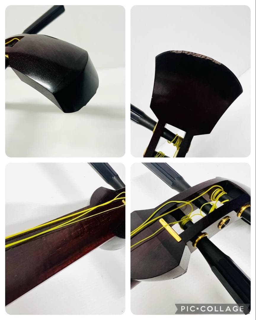 三味線　ハードケース付　中棹　K9 紅木 虎トチ 綾杉胴 金細 棹2.8cm