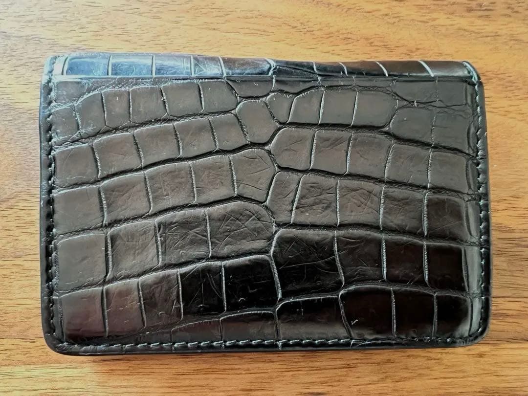 【レア】ボッテガ・ヴェネタ クロコダイル 名刺入れ ブラック