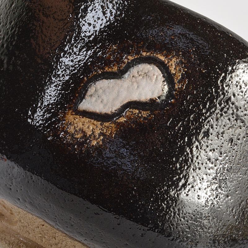 茶道具　木津喜楽造　六瓢文　黒楽茶碗　前大徳　柳生紹尚書付　共箱　V　6561