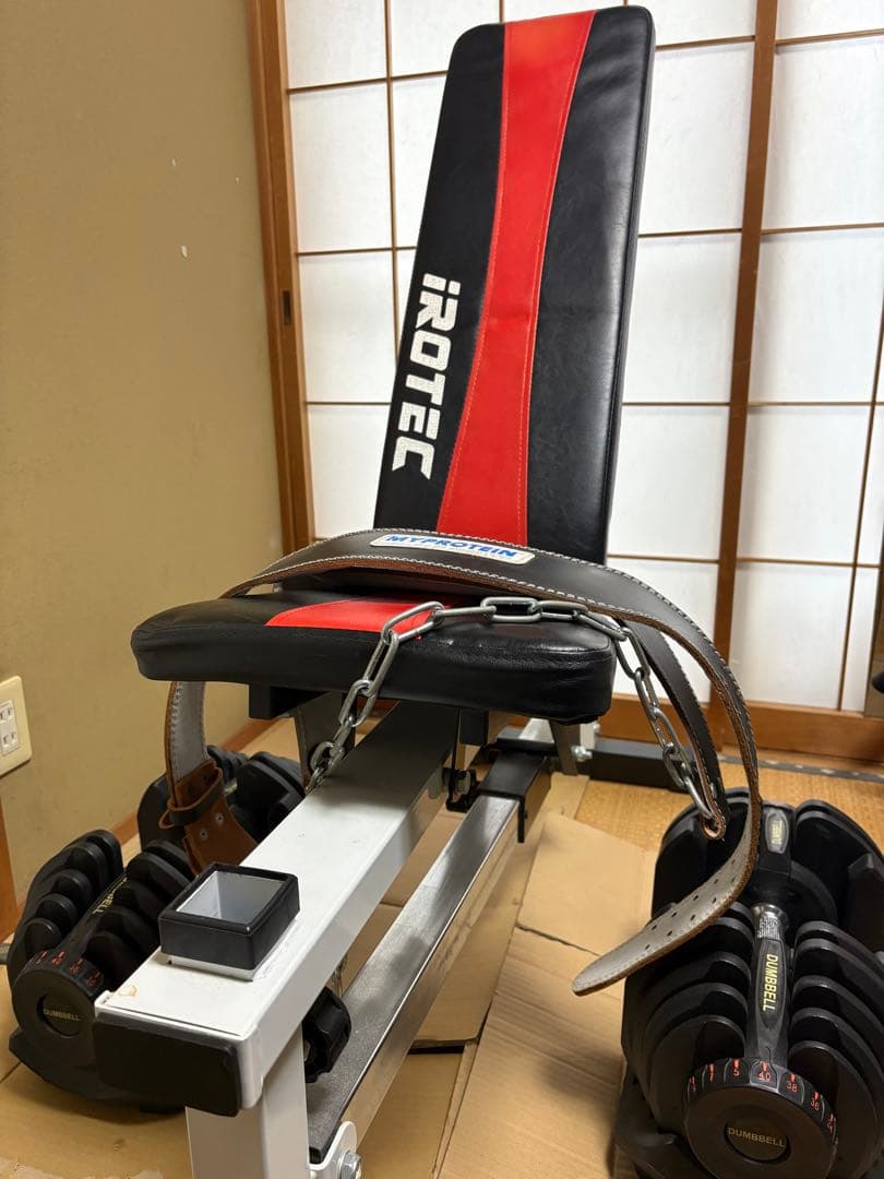 iROTEC トレーニングベンチと40キロアジャスタブルダンベルセット