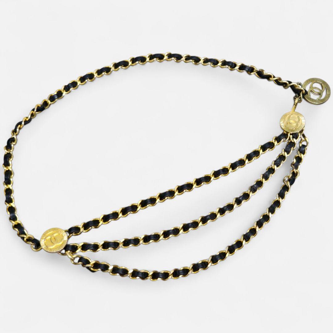 CHANEL シャネル 3連チェーンベルト 1984 CCココマーク ロゴベルト