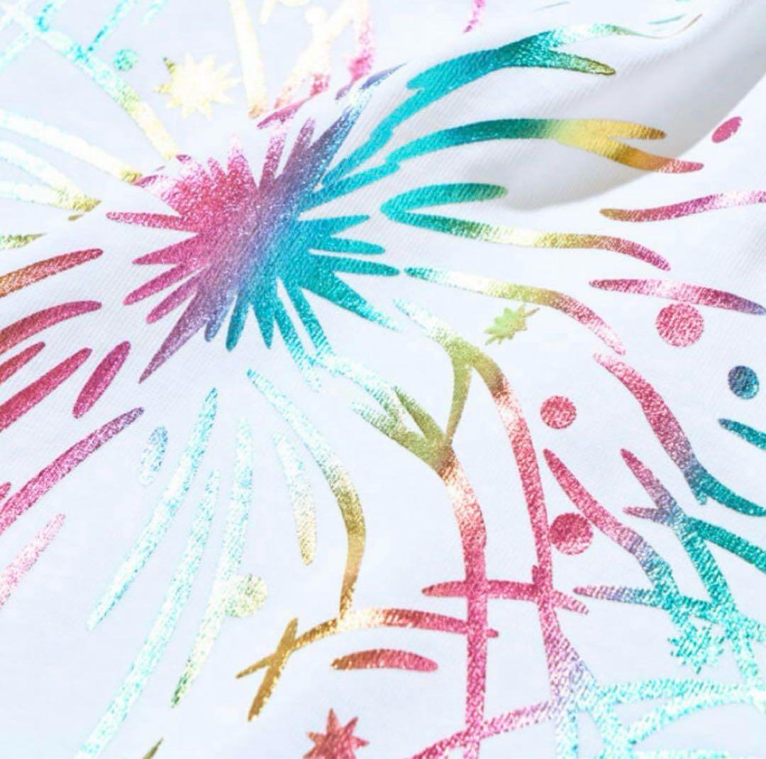 ミセスグリーンアップル　フィヨルド　Tシャツ　XL　ホワイト　白　花火柄