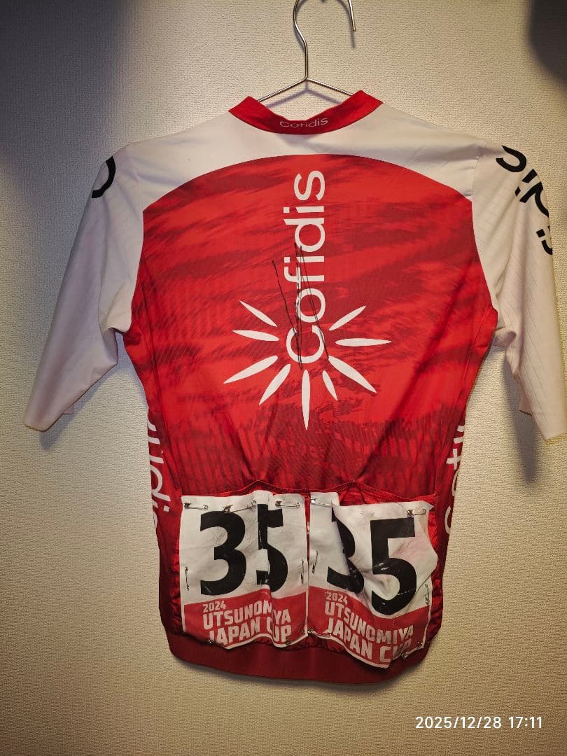 【選手使用品】Cofidis半袖ジャージ・ビブショーツ サイズSトゥミーア選手