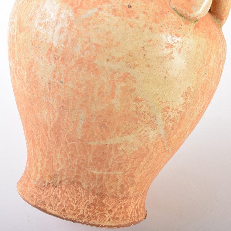 中国　自然釉　人物四耳壷　V　R7644