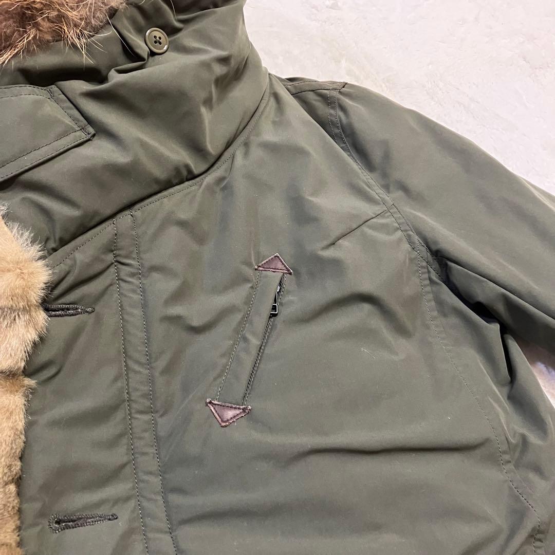Johnbull アビエイターコート LL カーキ ラクーンファー付　美品