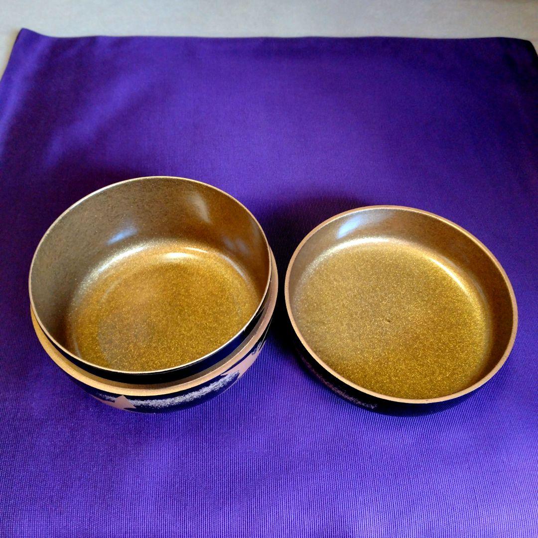 茶道具　期間限定特価　群鶴蒔絵平棗　内梨子地　新品未使用品