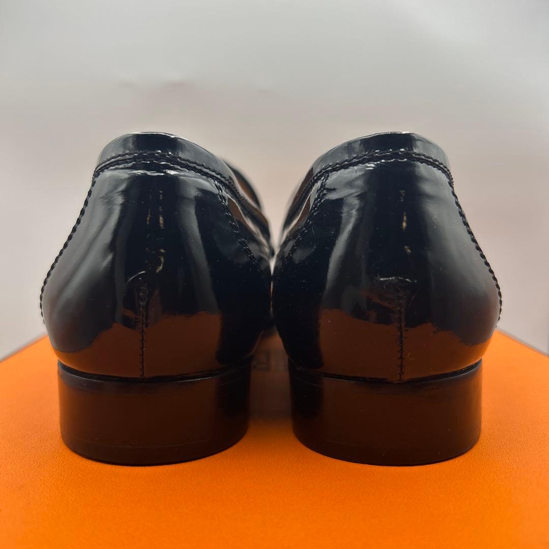 極美品 エルメス コンスタンス Hロゴ ブラック ローファー 36 1/2