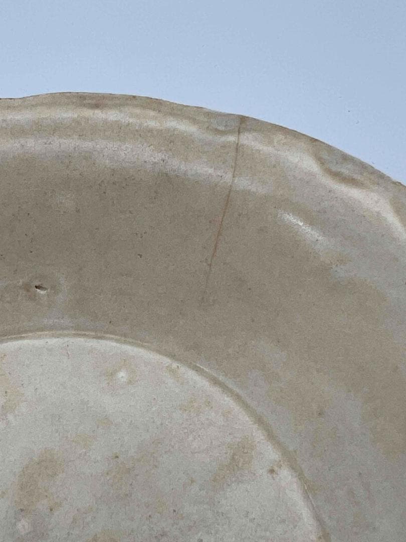 宋時代　定窯　白磁葵口皿 盞　影青　景徳鎮　唐物　古賞物　時代物(E-92)