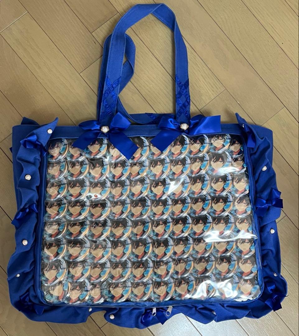 キャラクター柄ネイビー大トートバッグ