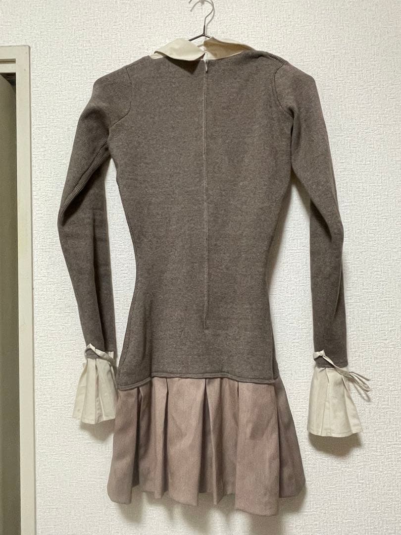 Darich シャツドッキングプリーツミニワンピースモカ FREE