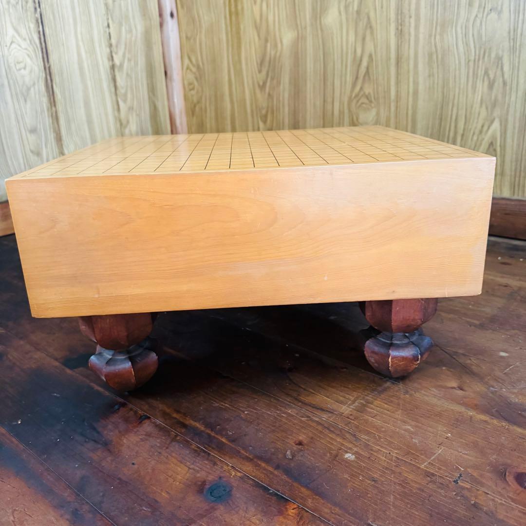 本榧　柾目　天地柾　4寸6分碁盤＋実用40号＋那智黒石＋碁笥＋桐製カバー