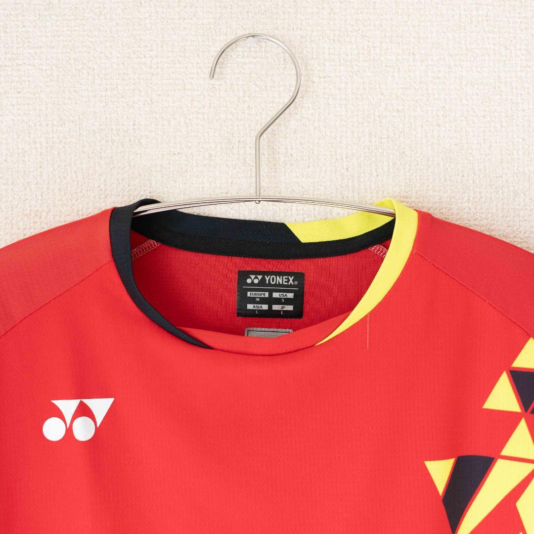 YONEX ゲームシャツ 柳井商工 背面 ユニ Lサイズ レッド (10)