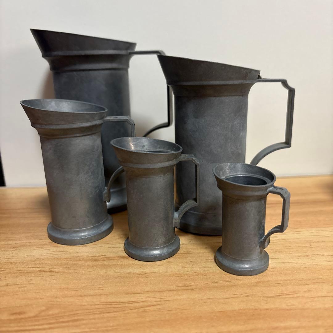 フランス　ピューター製　計量カップ