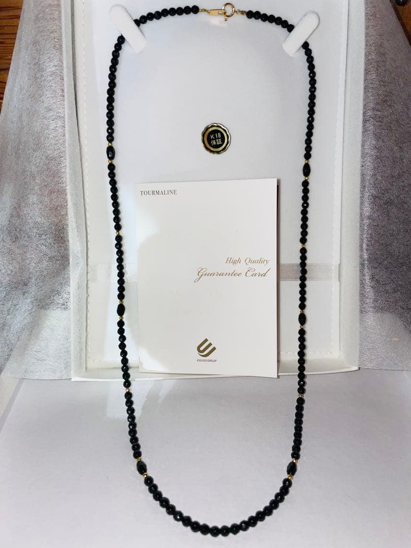 トルマリンネックレス 黒　金具はK18
