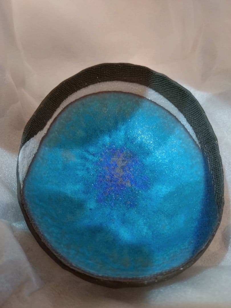 虎澤英雄　木箱サイン付　武州飯能焼　陶器の器 第14回日本陶芸展受賞者作品2枚組