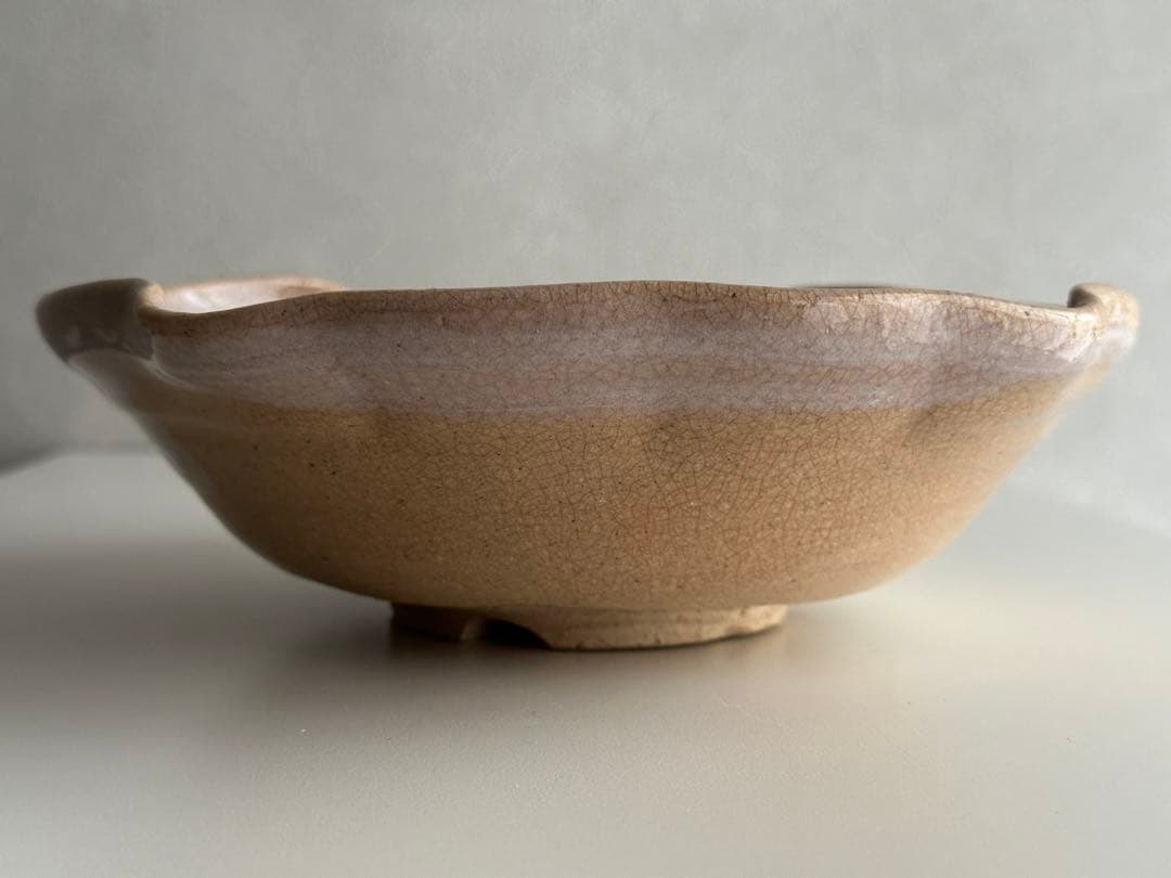 十代 坂高麗左衛門 萩 鉢 雪なだれの剥がれあり