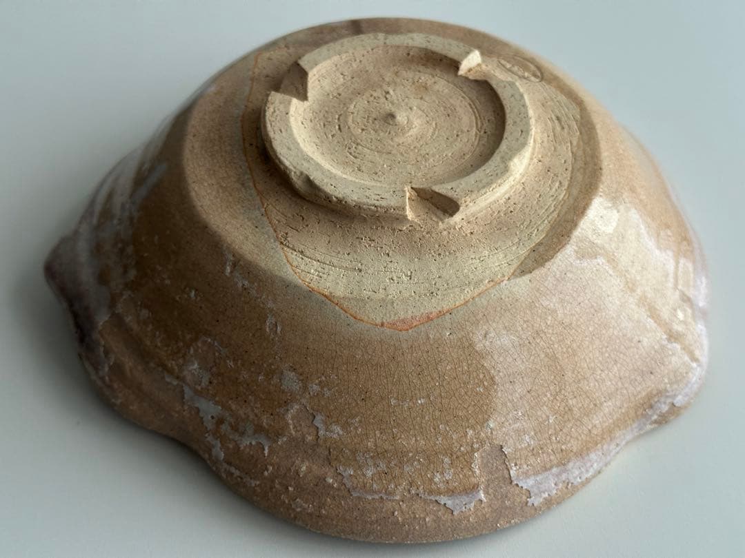 十代 坂高麗左衛門 萩 鉢 雪なだれの剥がれあり