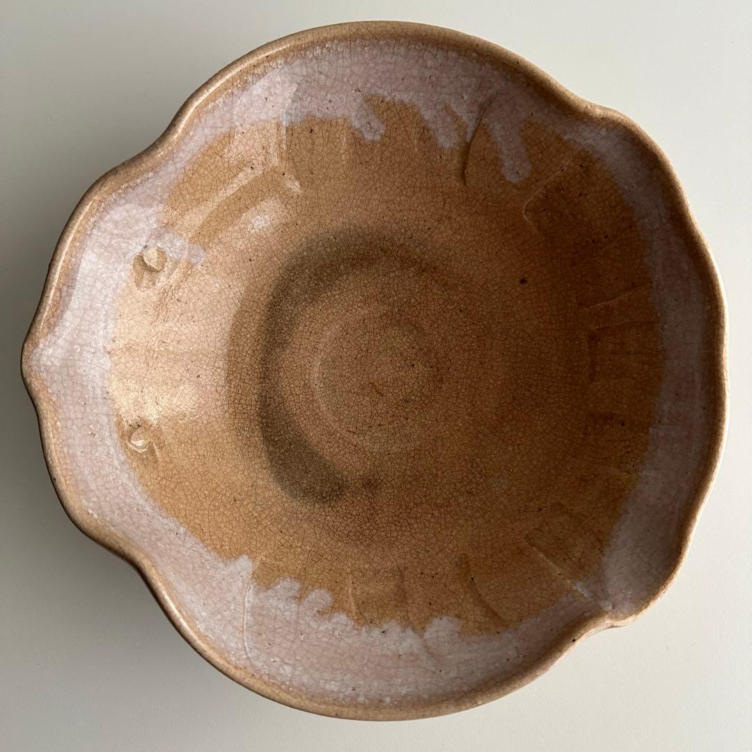 十代 坂高麗左衛門 萩 鉢 雪なだれの剥がれあり