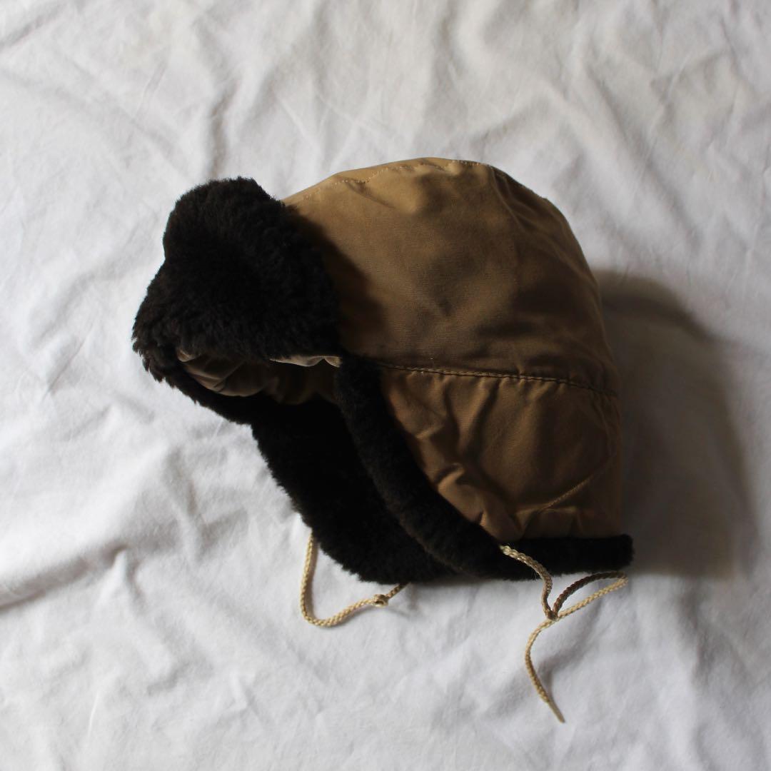 名作 80s Eddie Bauer ダウン フライトキャップ ボア ベージュ