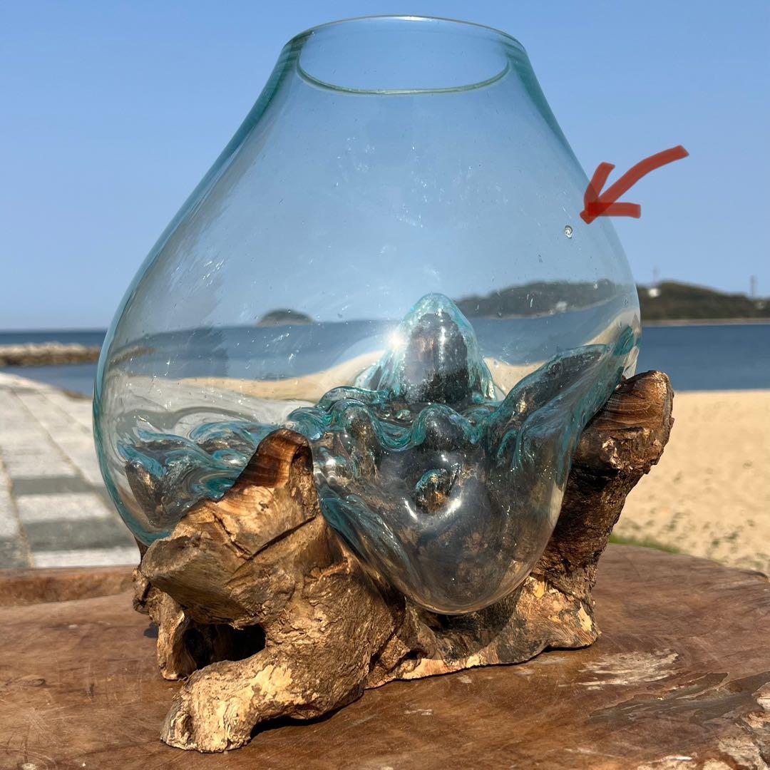 流木ガラス オブジェ超特大I 花瓶 金魚鉢 水槽 テラリウム 観賞魚 メダカ容器