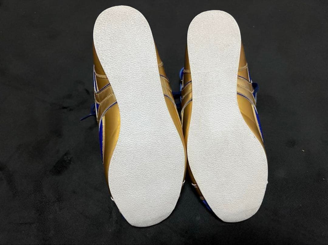 【美品・希少カラー】ミズノ ボクシングシューズ 青×ゴールド ほぼ未使用