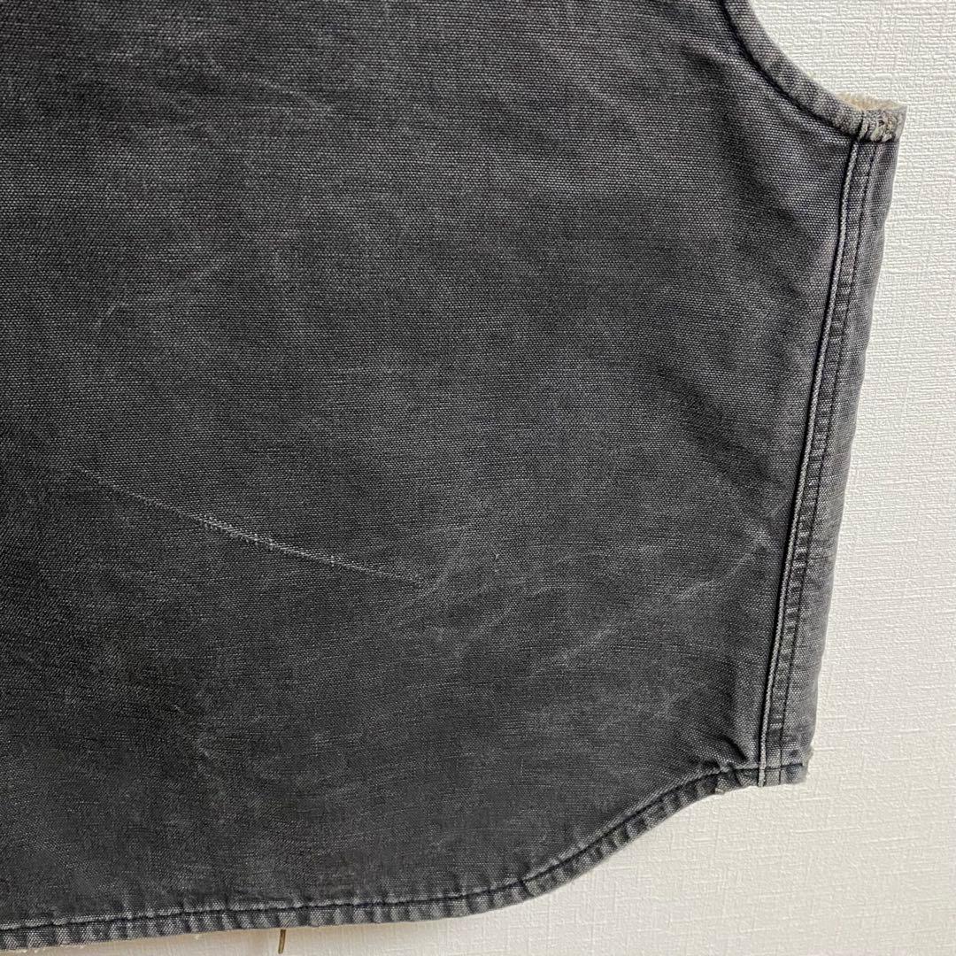 USA製 Ｌサイズ　スミクロ　フェードブラック　ダックベスト　裏ボア　カーハート