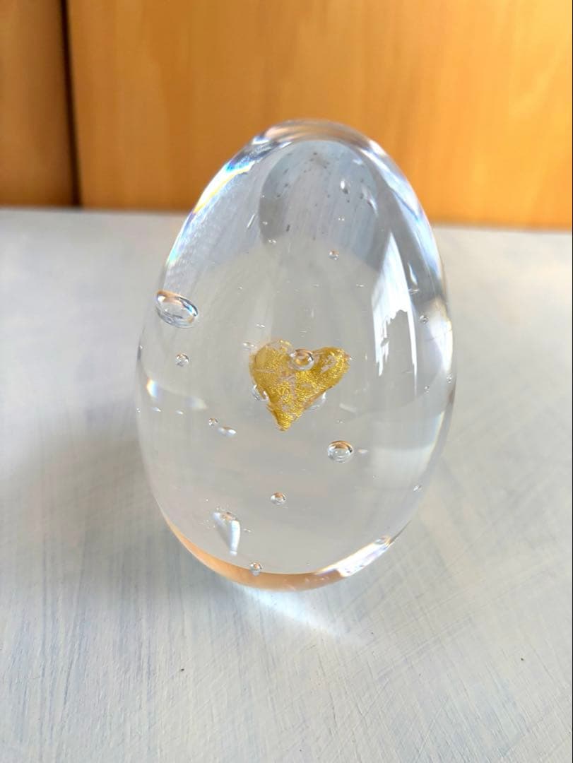 ガラス作家　イイノナホさんペーパーウエイト  Heart