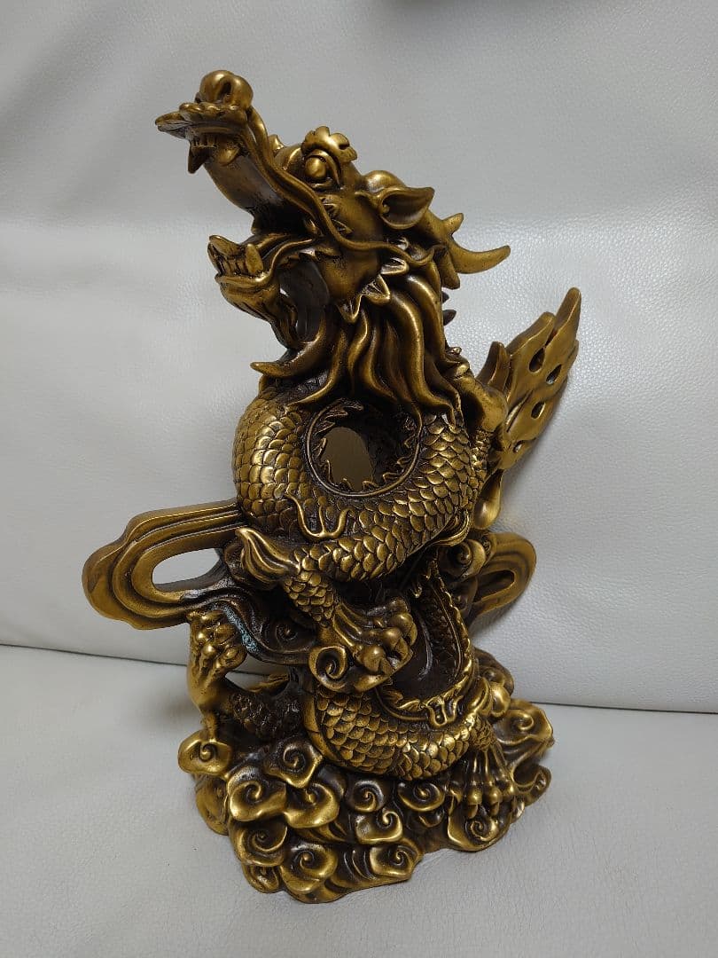 開運 龍神 龍 雲龍 ブロンズ製（真鍮製）置き物