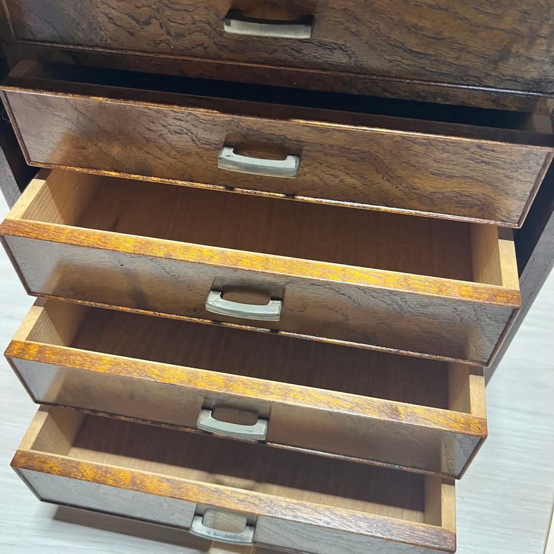 アンティーク　桑　小箪笥　５段引き出し