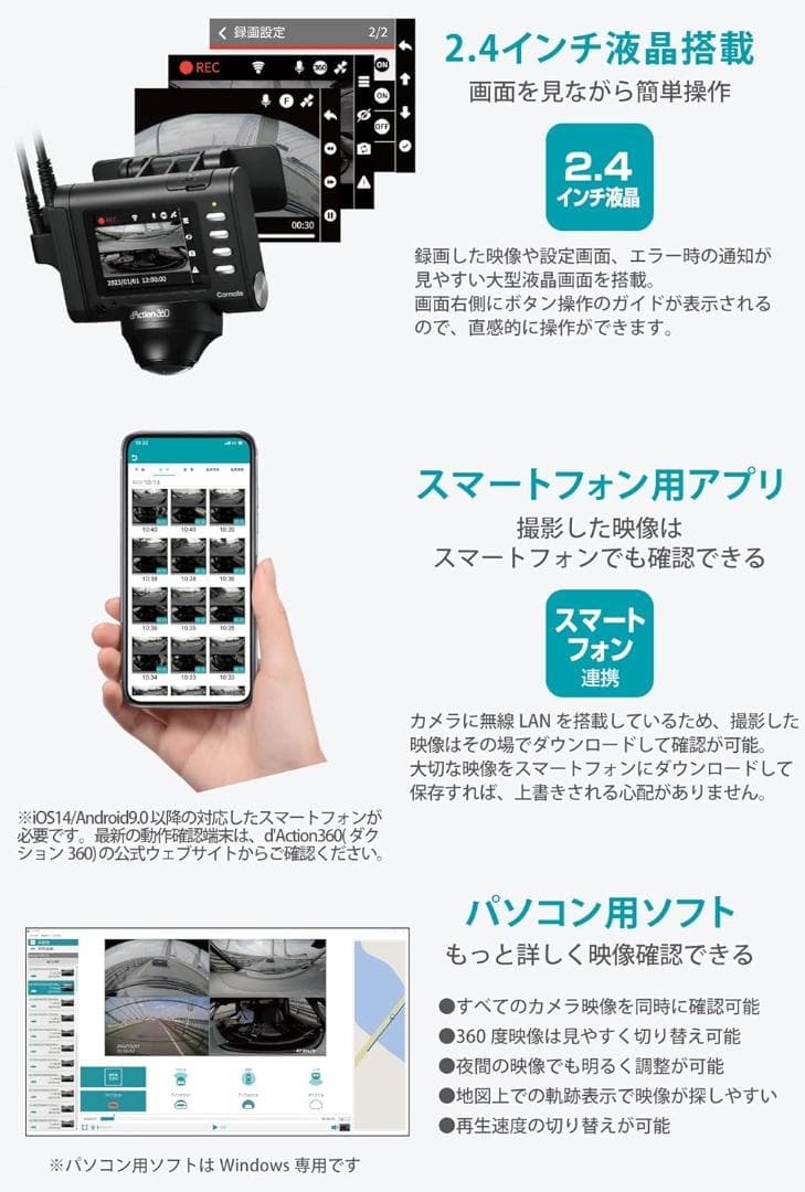 新品　カーメイト ドライブレコーダー d'Action 360D DC3600R