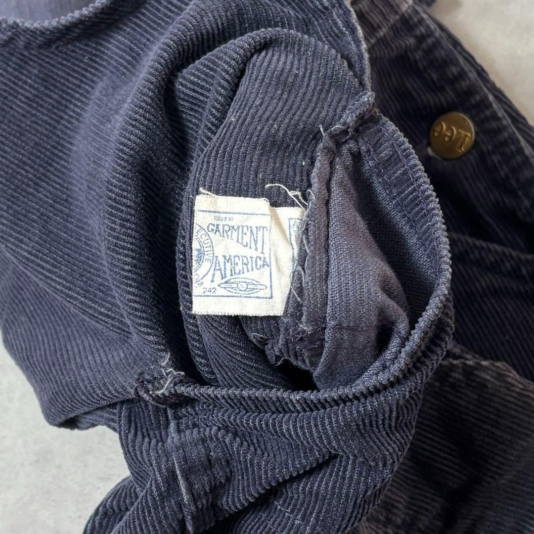 【美品】 USA製 70s Lee オーバーオール コーデュロイ ネイビー