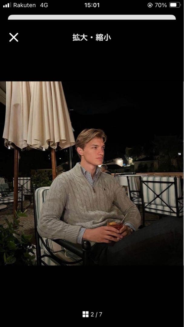 Ralph Lauren ラルフローレン　ケーブルニット　ハーフジップアップ