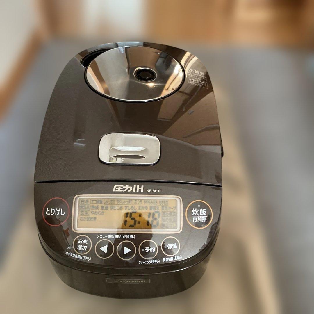 美品　象印炊飯器 5.5合 ブラウン NP-BH10-TA しゃもじ付
