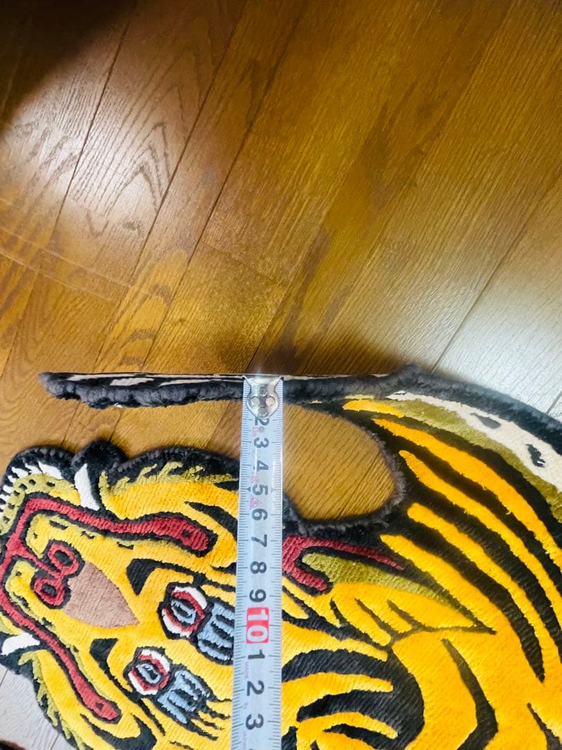 【SALE】高級シルク製 本革 チベタンタイガーラグ L146.5cm 希少