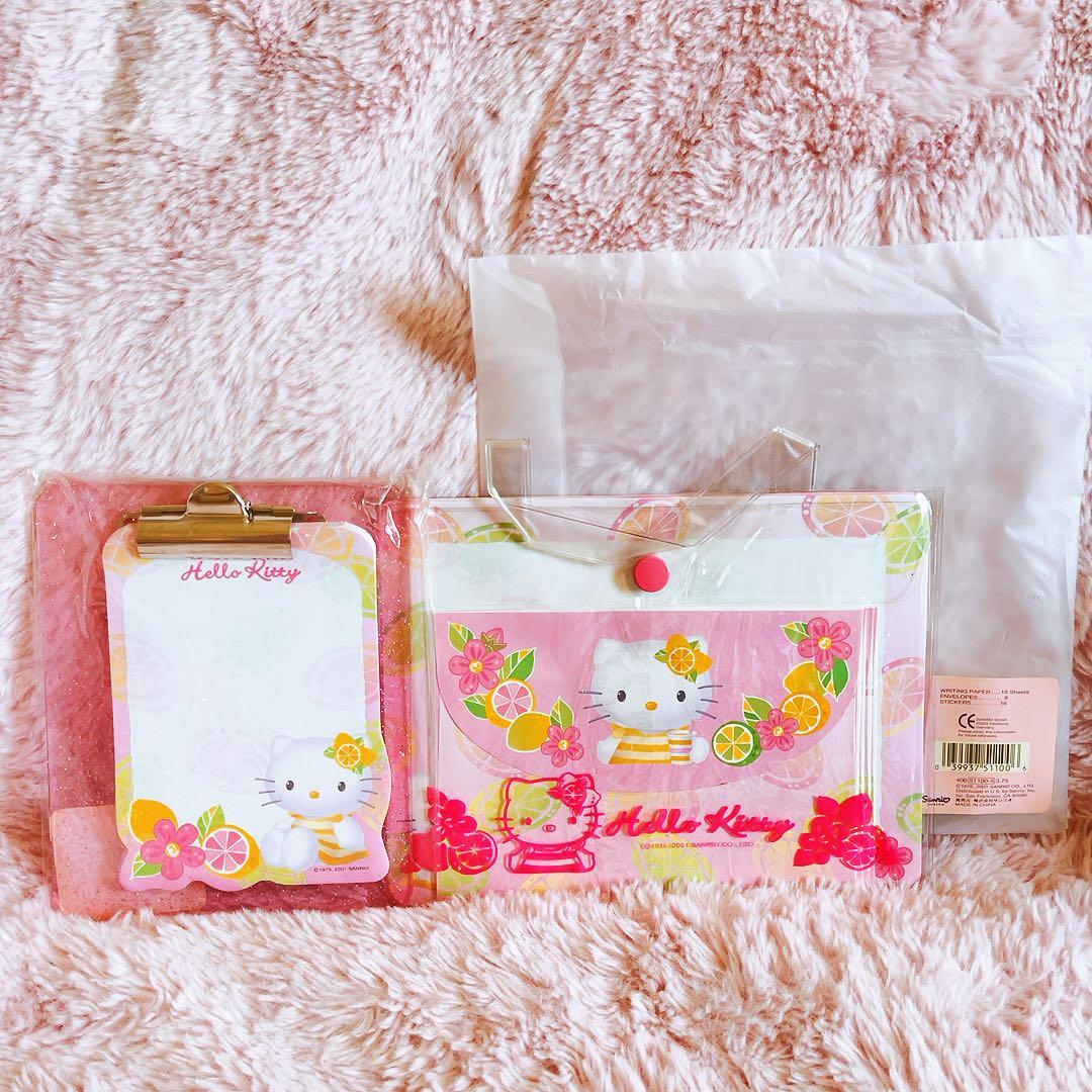 希少レア　ハローキティ　USA フルーツ　レターセット　メモ　2001 サンリオ